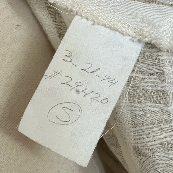 Vintage 90s Handmade MIDI Dress Empire Waist Fall Neutral Jacquard - Picture 13 of 16